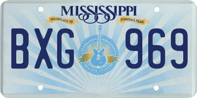 MS license plate BXG969