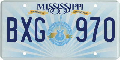 MS license plate BXG970