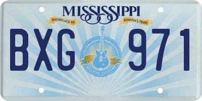 MS license plate BXG971