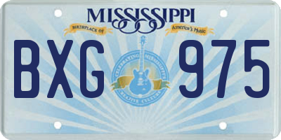 MS license plate BXG975