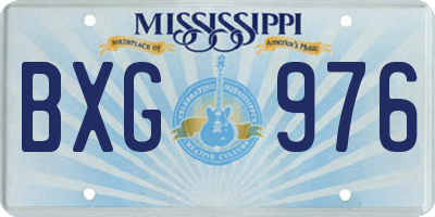 MS license plate BXG976