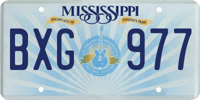MS license plate BXG977