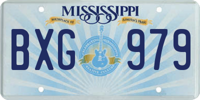 MS license plate BXG979