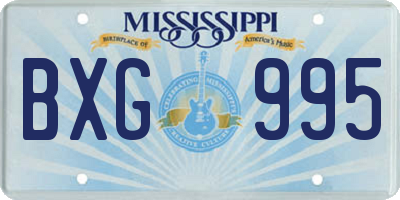 MS license plate BXG995