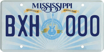 MS license plate BXH000