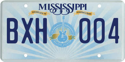 MS license plate BXH004