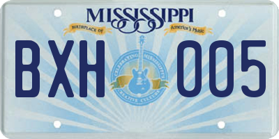 MS license plate BXH005