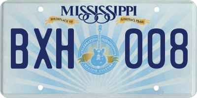 MS license plate BXH008