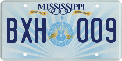 MS license plate BXH009