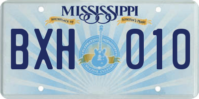 MS license plate BXH010