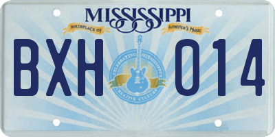 MS license plate BXH014