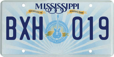 MS license plate BXH019