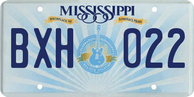 MS license plate BXH022