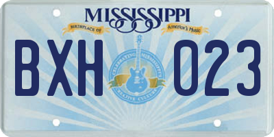 MS license plate BXH023