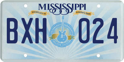 MS license plate BXH024