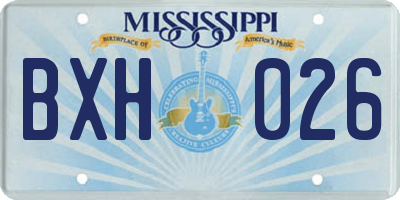 MS license plate BXH026