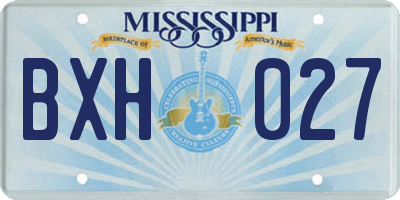 MS license plate BXH027