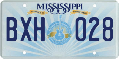 MS license plate BXH028