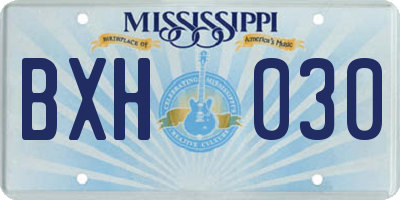 MS license plate BXH030