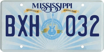 MS license plate BXH032