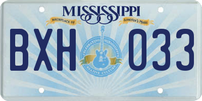 MS license plate BXH033