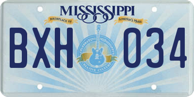 MS license plate BXH034