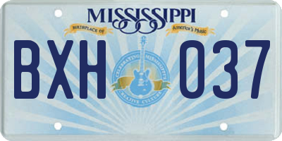 MS license plate BXH037