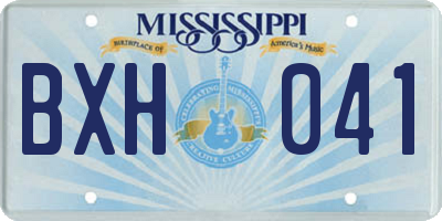 MS license plate BXH041