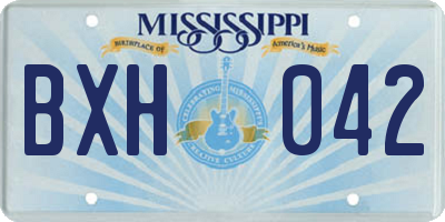 MS license plate BXH042