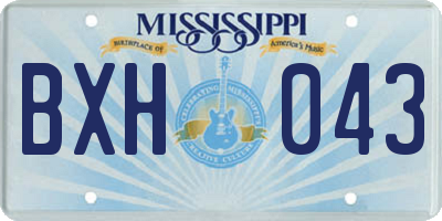 MS license plate BXH043