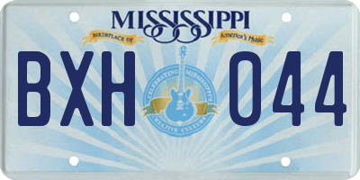 MS license plate BXH044