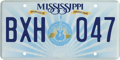 MS license plate BXH047