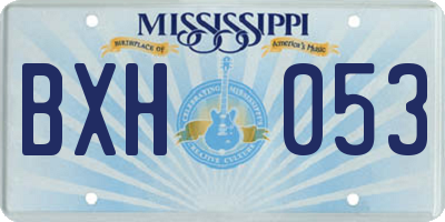 MS license plate BXH053