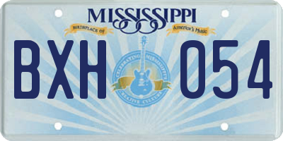 MS license plate BXH054