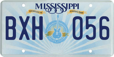 MS license plate BXH056