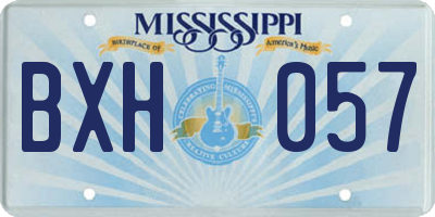 MS license plate BXH057