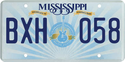 MS license plate BXH058