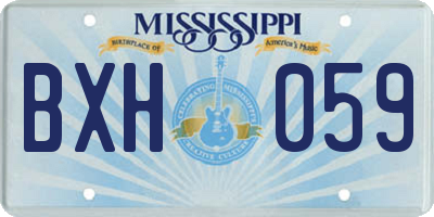 MS license plate BXH059