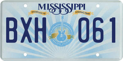 MS license plate BXH061