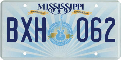 MS license plate BXH062