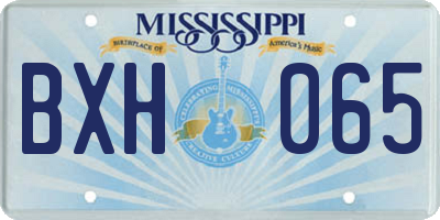 MS license plate BXH065