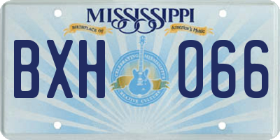 MS license plate BXH066