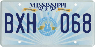 MS license plate BXH068