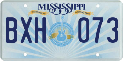 MS license plate BXH073