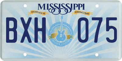 MS license plate BXH075