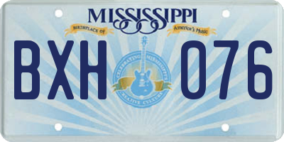 MS license plate BXH076