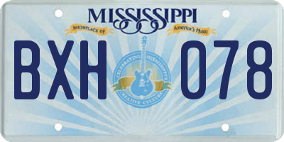 MS license plate BXH078