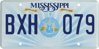 MS license plate BXH079