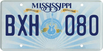 MS license plate BXH080