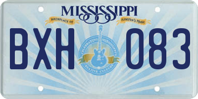 MS license plate BXH083